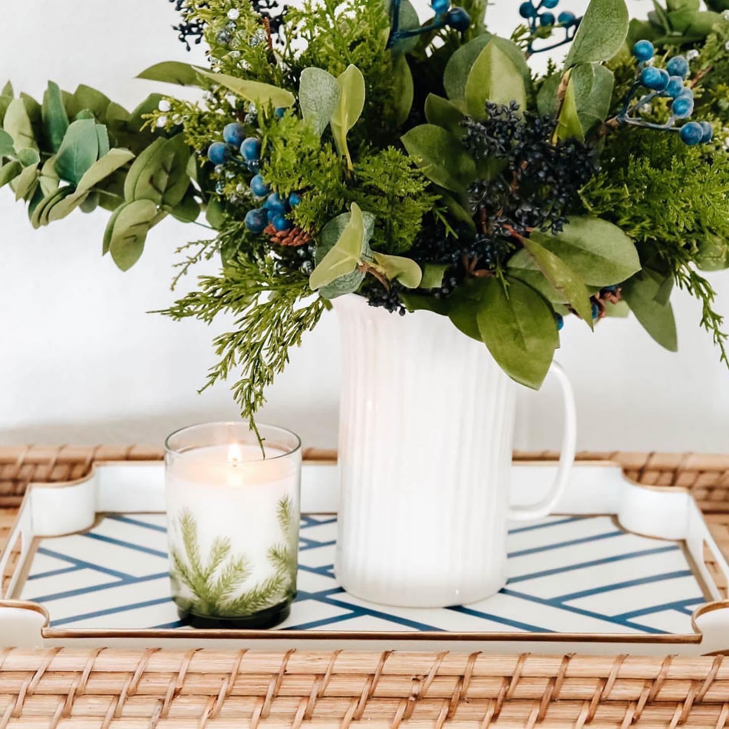 Frasier Fir Poured Candle, Pine Needle Design