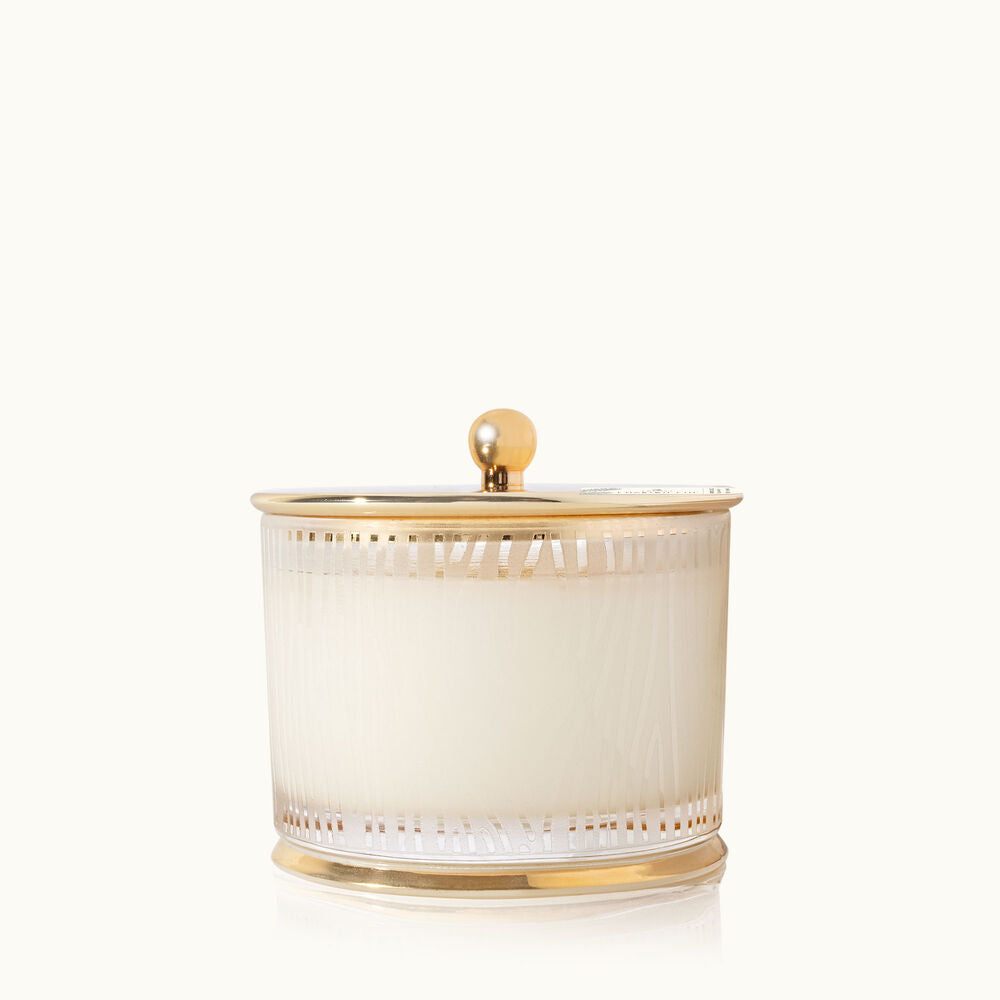 Frasier Fir Gilded Medium Poured Candle, Frosted Wood Grain