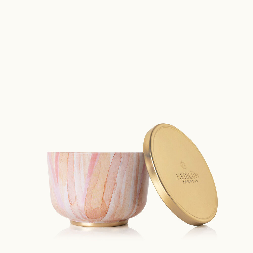 Heirlum Pumpkin Poured Candle Tin, Gold Lid